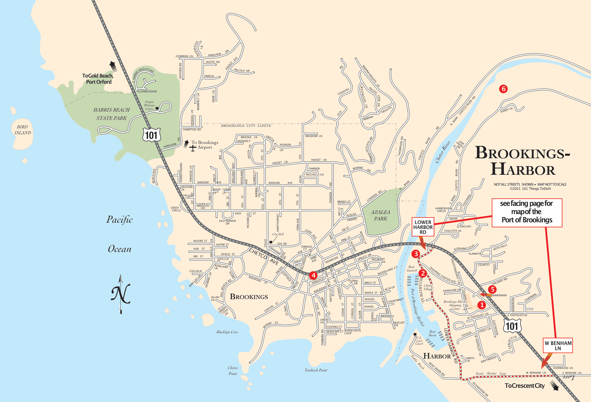 Map of Brookings Harbor