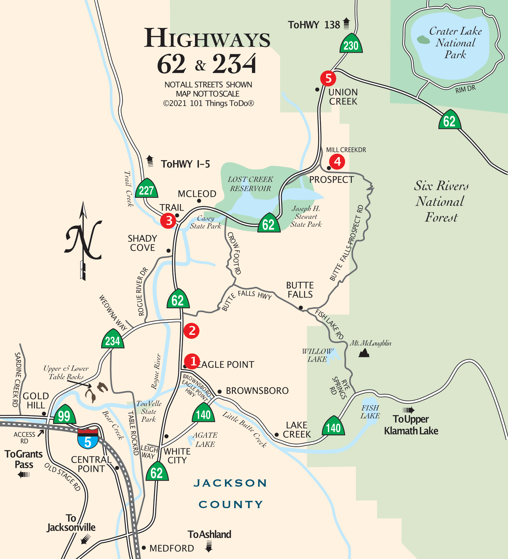Map of Hwy 62